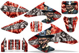 Dirt Bike Graphics Kit Decal Sticker Wrap For Honda XR50R 2000-2003 HATTER SILVER RED