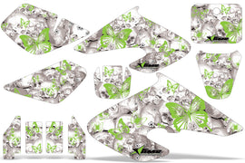 Dirt Bike Graphics Kit Decal Sticker Wrap For Honda XR50R 2000-2003 BUTTERFLIES GREEN WHITE-atv motorcycle utv parts accessories gear helmets jackets gloves pantsAll Terrain Depot
