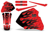 Dirt Bike Graphics Kit Decal Wrap For Honda XR80R XR100R 1985-2000 DIAMOND FLAMES RED BLACK