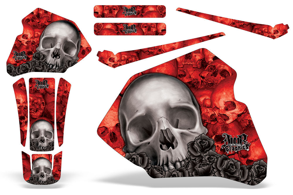 Dirt Bike Graphics Kit Decal Wrap For Honda XR80R XR100R 1985-2000 BONES RED-atv motorcycle utv parts accessories gear helmets jackets gloves pantsAll Terrain Depot
