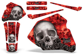 Dirt Bike Graphics Kit Decal Wrap For Honda XR80R XR100R 1985-2000 BONES RED-atv motorcycle utv parts accessories gear helmets jackets gloves pantsAll Terrain Depot