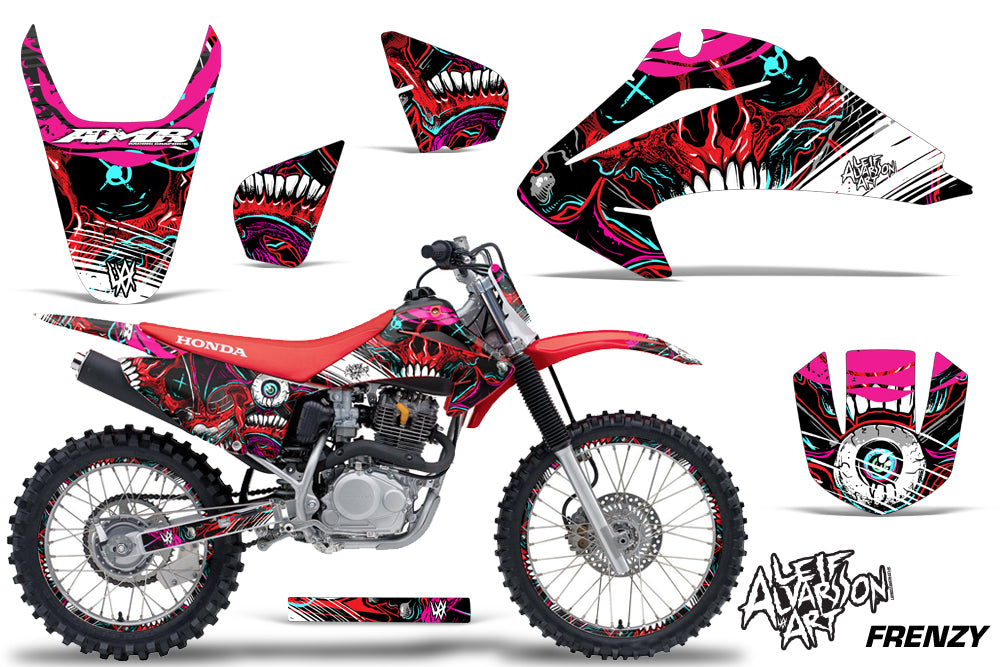 Graphics Kit Decal Wrap + # Plates For Honda CRF150 CRF230F 2003-2007 FRENZY RED-atv motorcycle utv parts accessories gear helmets jackets gloves pantsAll Terrain Depot