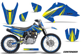 Graphics Kit Decal Wrap + # Plates For Honda CRF150 CRF230F 2003-2007 CONTENDER YELLOW BLUE-atv motorcycle utv parts accessories gear helmets jackets gloves pantsAll Terrain Depot