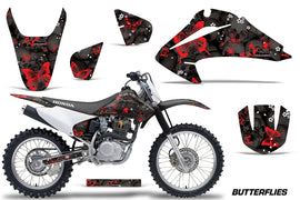 Dirt Bike Graphics Kit Decal Wrap For Honda CRF150 CRF230F 2003-2007 BUTTERFLIES RED BLACK-atv motorcycle utv parts accessories gear helmets jackets gloves pantsAll Terrain Depot