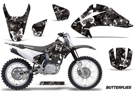 Dirt Bike Graphics Kit Decal Wrap For Honda CRF150 CRF230F 2003-2007 BUTTERFLIES WHITE BLACK-atv motorcycle utv parts accessories gear helmets jackets gloves pantsAll Terrain Depot