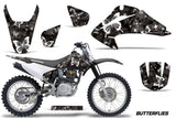 Dirt Bike Graphics Kit Decal Wrap For Honda CRF150 CRF230F 2003-2007 BUTTERFLIES WHITE BLACK