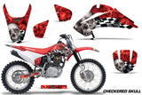 Dirt Bike Graphics Kit Decal Wrap For Honda CRF150 CRF230F 2003-2007 CHECKERED SILVER RED