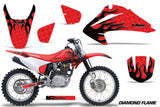 Dirt Bike Graphics Kit Decal Wrap For Honda CRF150 CRF230F 2003-2007 DIAMOND FLAMES BLACK RED
