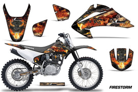 Dirt Bike Graphics Kit Decal Wrap For Honda CRF150 CRF230F 2003-2007 FIRESTORM BLACK-atv motorcycle utv parts accessories gear helmets jackets gloves pantsAll Terrain Depot
