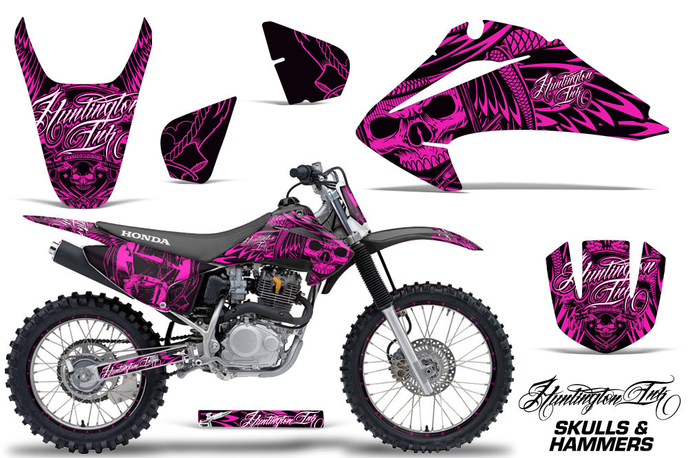 CRF230F 2003-2007 Radiator Shroud Graphics – Replica Wing Style, Red – Made In USA