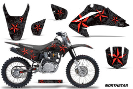 Graphics Kit Decal Wrap + # Plates For Honda CRF150 CRF230F 2003-2007 NORTHSTAR RED BLACK-atv motorcycle utv parts accessories gear helmets jackets gloves pantsAll Terrain Depot