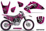 Graphics Kit Decal Wrap + # Plates For Honda CRF150 CRF230F 2003-2007 NORTHSTAR SILVER PINK