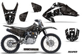 Graphics Kit Decal Wrap + # Plates For Honda CRF150 CRF230F 2003-2007 REAPER BLACK