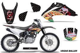 Dirt Bike Graphics Kit Decal Wrap For Honda CRF150 CRF230F 2003-2007 VEGAS BLACK-atv motorcycle utv parts accessories gear helmets jackets gloves pantsAll Terrain Depot