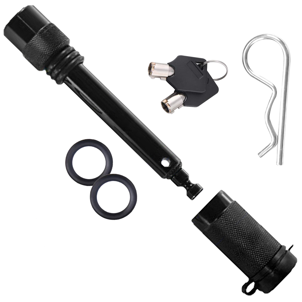 Hawk Motosport 5/8" Hitch Pin Lock Barbell-Style Anti-Rattle Universal Receiver Locking Black