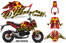 Load image into Gallery viewer, Street Bike Decal Graphic Kit Sticker Wrap For Honda GROM125 2017-2018 MELTDOWN YELLOW RED-atv motorcycle utv parts accessories gear helmets jackets gloves pantsAll Terrain Depot