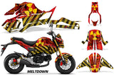 Street Bike Decal Graphic Kit Sticker Wrap For Honda GROM125 2017-2018 MELTDOWN YELLOW RED