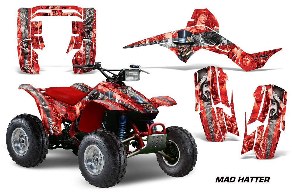 ATV Graphics Kit Quad Decal Sticker For Honda TRX250 Fourtrax 1986-1989 HATTER RED SILVER-atv motorcycle utv parts accessories gear helmets jackets gloves pantsAll Terrain Depot