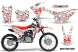 Honda CRF125F Graphics Kit Dirt Bike Wrap MX Stickers Decals 2014-2018 BUTTERFLIES RED WHITE