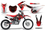 Honda CRF125F Graphics Kit Dirt Bike Wrap MX Stickers Decals 2014-2018 CARBONX RED