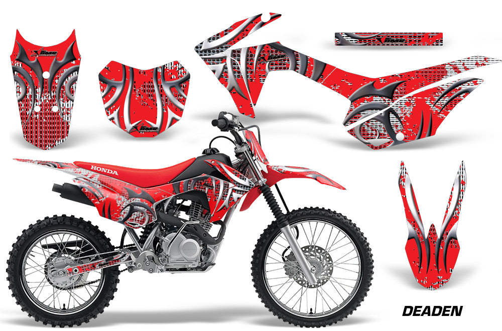 Honda CRF125F Graphics Kit Dirt Bike Wrap MX Stickers Decals 2014-2018 DEADEN RED-atv motorcycle utv parts accessories gear helmets jackets gloves pantsAll Terrain Depot