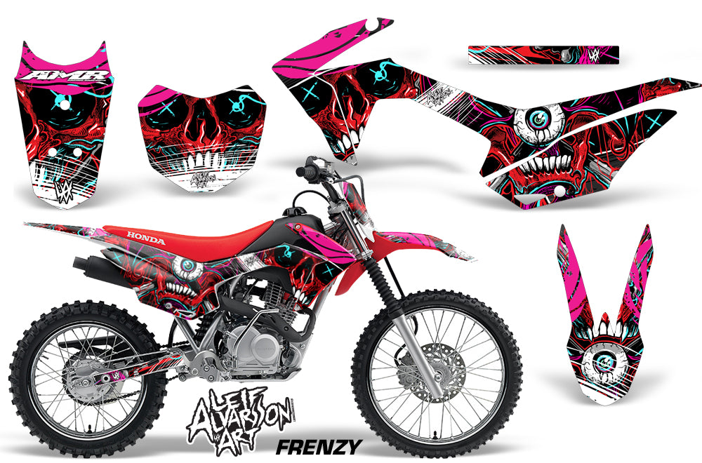 Honda CRF125F Graphics Kit Dirt Bike Wrap MX Stickers Decals 2014-2018 FRENZY RED-atv motorcycle utv parts accessories gear helmets jackets gloves pantsAll Terrain Depot