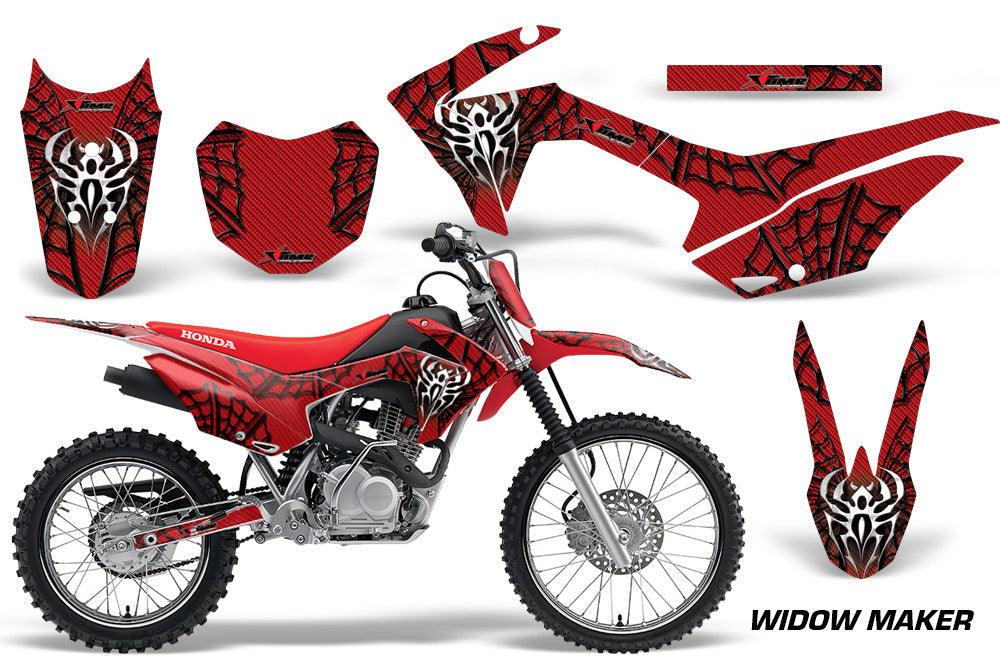 Honda CRF125F Graphics Kit Dirt Bike Wrap MX Stickers Decals 2014-2018 WIDOW BLACK RED-atv motorcycle utv parts accessories gear helmets jackets gloves pantsAll Terrain Depot