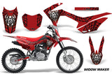 Honda CRF125F Graphics Kit Dirt Bike Wrap MX Stickers Decals 2014-2018 WIDOW BLACK RED