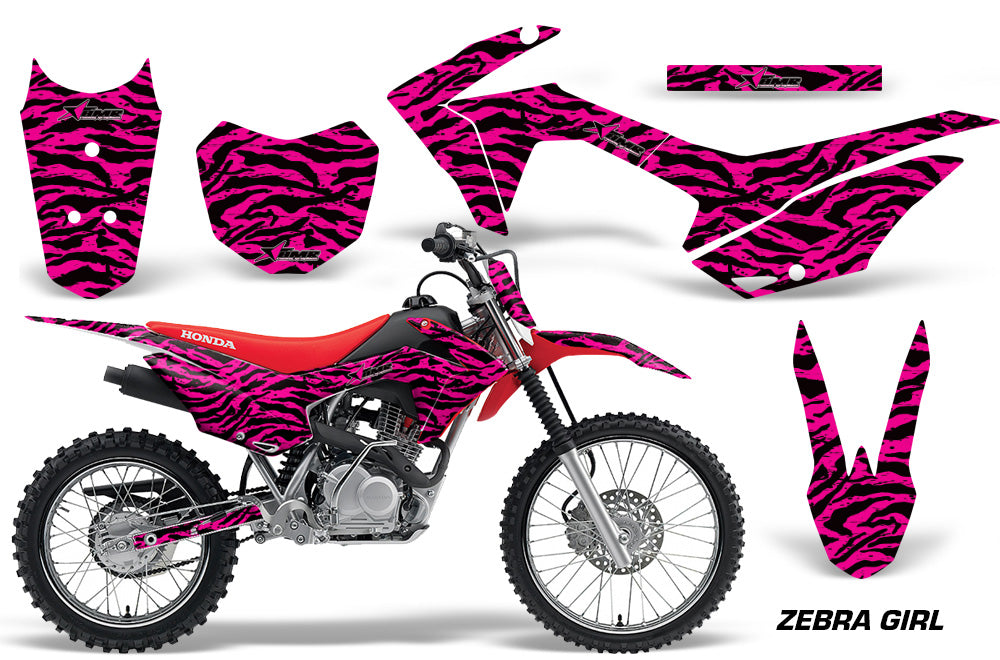 Honda CRF125F Graphics Kit Dirt Bike Wrap MX Stickers Decals 2014-2018 ZEBRA PINK BLACK-atv motorcycle utv parts accessories gear helmets jackets gloves pantsAll Terrain Depot