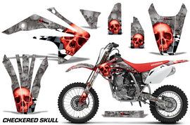 Dirt Bike Graphics Kit Decal Sticker Wrap For Honda CRF150R 2017-2018 CHECKERED RED SILVER-atv motorcycle utv parts accessories gear helmets jackets gloves pantsAll Terrain Depot