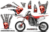 Dirt Bike Graphics Kit Decal Sticker Wrap For Honda CRF150R 2017-2018 CHECKERED RED SILVER