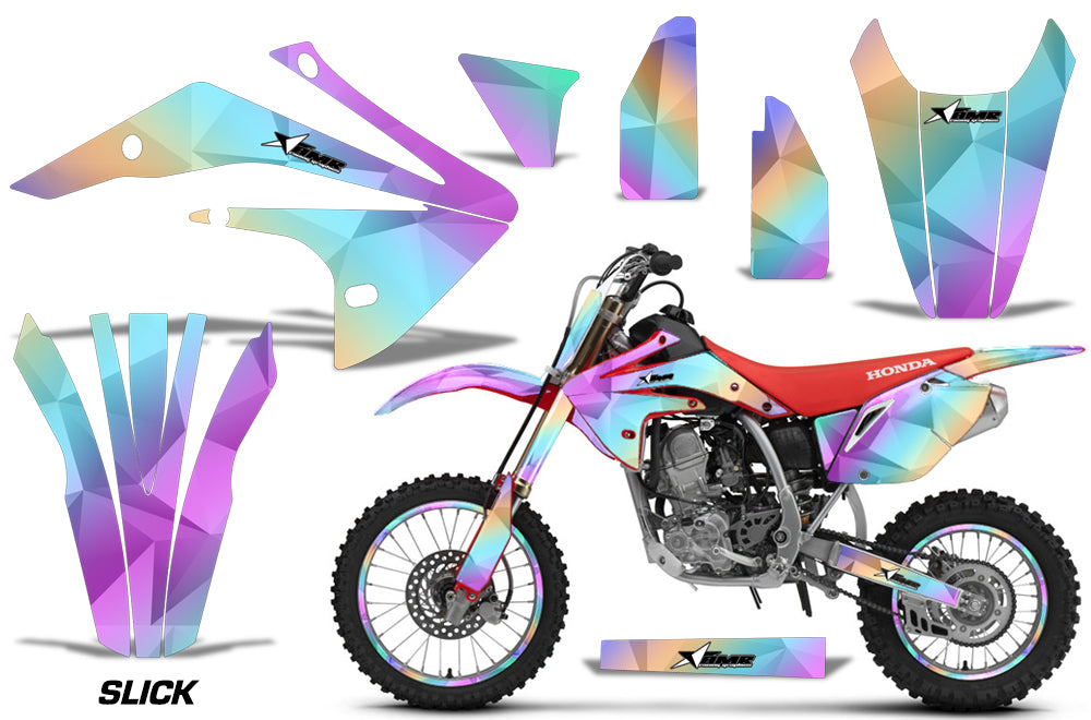 Graphics Kit Decal Sticker Wrap + # Plates For Honda CRF150R 2017-2018 SLICK-atv motorcycle utv parts accessories gear helmets jackets gloves pantsAll Terrain Depot