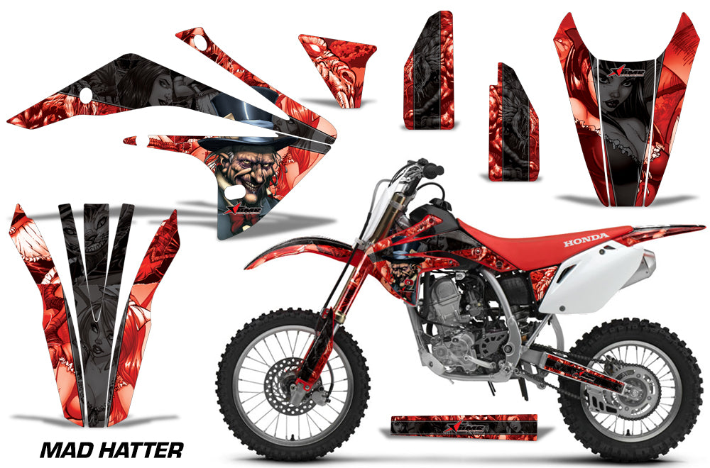 Dirt Bike Graphics Kit Decal Sticker Wrap For Honda CRF150R 2017-2018 HATTER RED BLACK-atv motorcycle utv parts accessories gear helmets jackets gloves pantsAll Terrain Depot