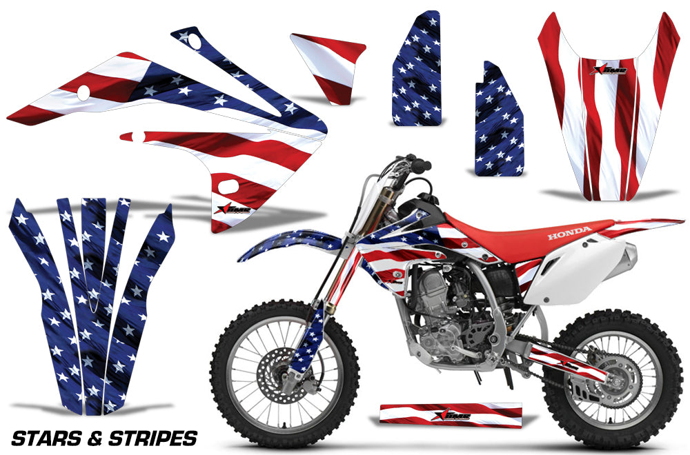 Dirt Bike Graphics Kit Decal Sticker Wrap For Honda CRF150R 2017-2018 USA FLAG-atv motorcycle utv parts accessories gear helmets jackets gloves pantsAll Terrain Depot