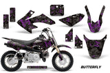 Dirt Bike Graphics Kit Decal Wrap For Honda CRF50 CRF 50 2004-2013 BUTTERFLIES PURPLE BLACK
