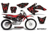 Dirt Bike Graphics Kit Decal Sticker Wrap For Honda CRF80 2004-2010 BUTTERFLIES RED BLACK