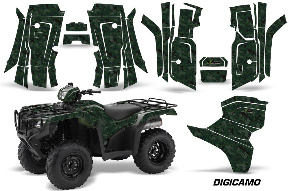 ATV Decal Graphic Kit Quad Wrap For Honda Foreman 500 2015-2018 DIGICAMO GREEN-atv motorcycle utv parts accessories gear helmets jackets gloves pantsAll Terrain Depot