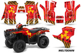 ATV Decal Graphic Kit Quad Wrap For Honda Foreman 500 2015-2018 MELTDOWN YELLOW RED
