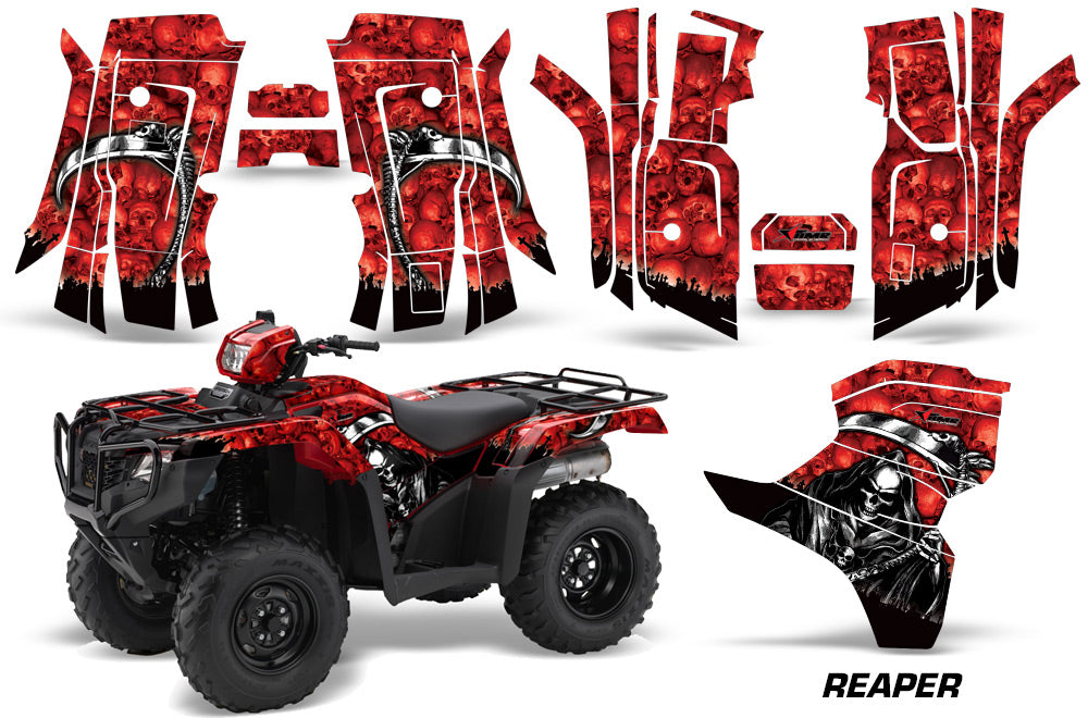 ATV Decal Graphic Kit Quad Wrap For Honda Foreman 500 2015-2018 REAPER RED-atv motorcycle utv parts accessories gear helmets jackets gloves pantsAll Terrain Depot