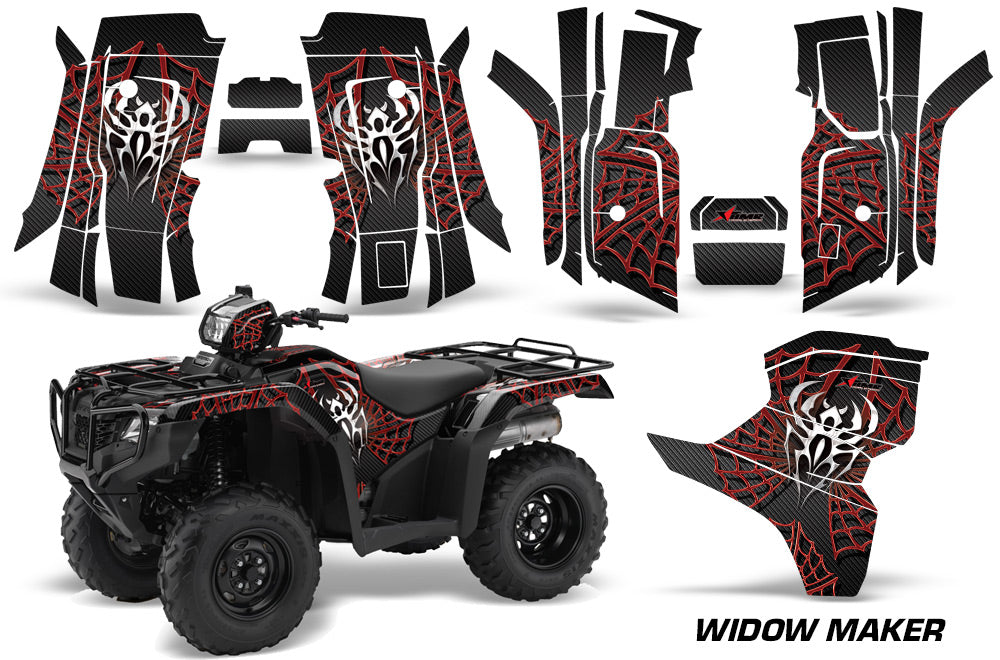ATV Decal Graphic Kit Quad Wrap For Honda Foreman 500 2015-2018 WIDOW RED BLACK-atv motorcycle utv parts accessories gear helmets jackets gloves pantsAll Terrain Depot