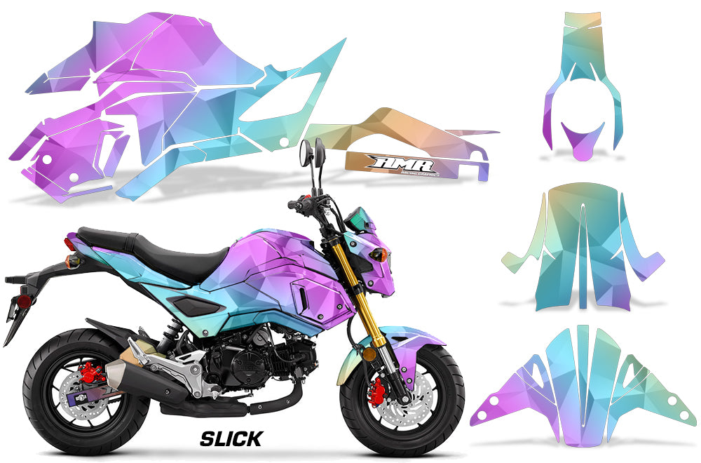 Street Bike Decal Graphic Kit Sticker Wrap For Honda GROM125 2017-2018 SLICK-atv motorcycle utv parts accessories gear helmets jackets gloves pantsAll Terrain Depot