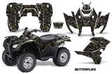 ATV Graphics Kit Decal Sticker Wrap For Honda Rancher AT 2007-2013 BUTTERFLIES GREEN BLACK