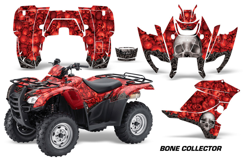 ATV Graphics Kit Decal Sticker Wrap For Honda Rancher AT 2007-2013 BONES RED-atv motorcycle utv parts accessories gear helmets jackets gloves pantsAll Terrain Depot