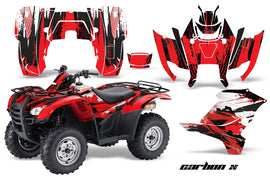 ATV Graphics Kit Decal Sticker Wrap For Honda Rancher AT 2007-2013 CARBONX RED-atv motorcycle utv parts accessories gear helmets jackets gloves pantsAll Terrain Depot