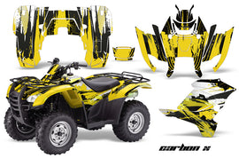ATV Graphics Kit Decal Sticker Wrap For Honda Rancher AT 2007-2013 CARBONX YELLOW-atv motorcycle utv parts accessories gear helmets jackets gloves pantsAll Terrain Depot