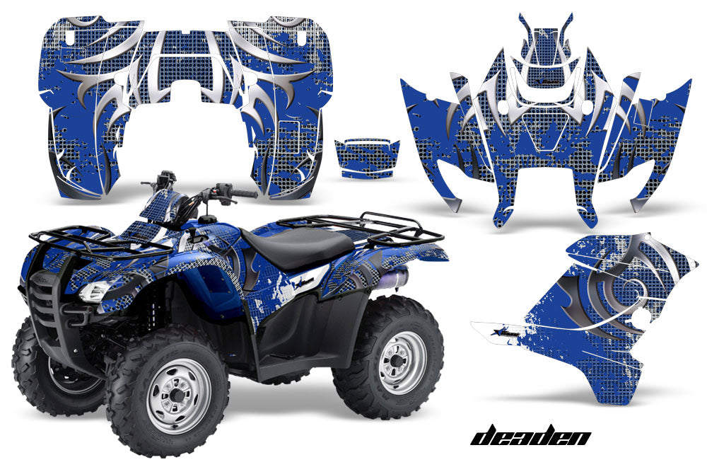 ATV Graphics Kit Decal Sticker Wrap For Honda Rancher AT 2007-2013 DEADEN BLUE-atv motorcycle utv parts accessories gear helmets jackets gloves pantsAll Terrain Depot