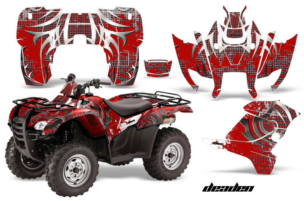 ATV Graphics Kit Decal Sticker Wrap For Honda Rancher AT 2007-2013 DEADEN RED-atv motorcycle utv parts accessories gear helmets jackets gloves pantsAll Terrain Depot