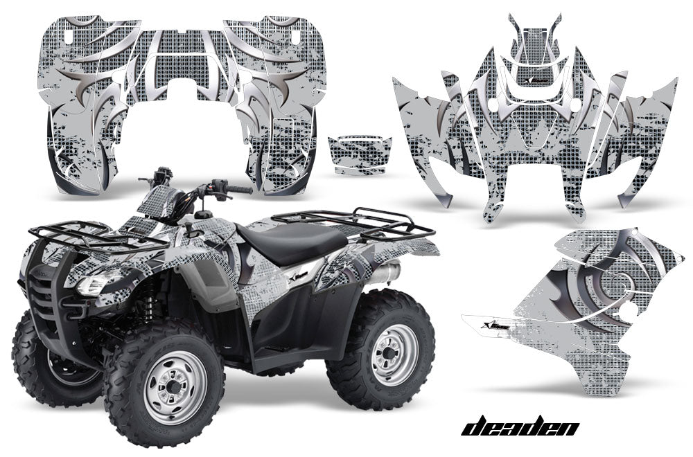 ATV Graphics Kit Decal Sticker Wrap For Honda Rancher AT 2007-2013 DEADEN SILVER-atv motorcycle utv parts accessories gear helmets jackets gloves pantsAll Terrain Depot