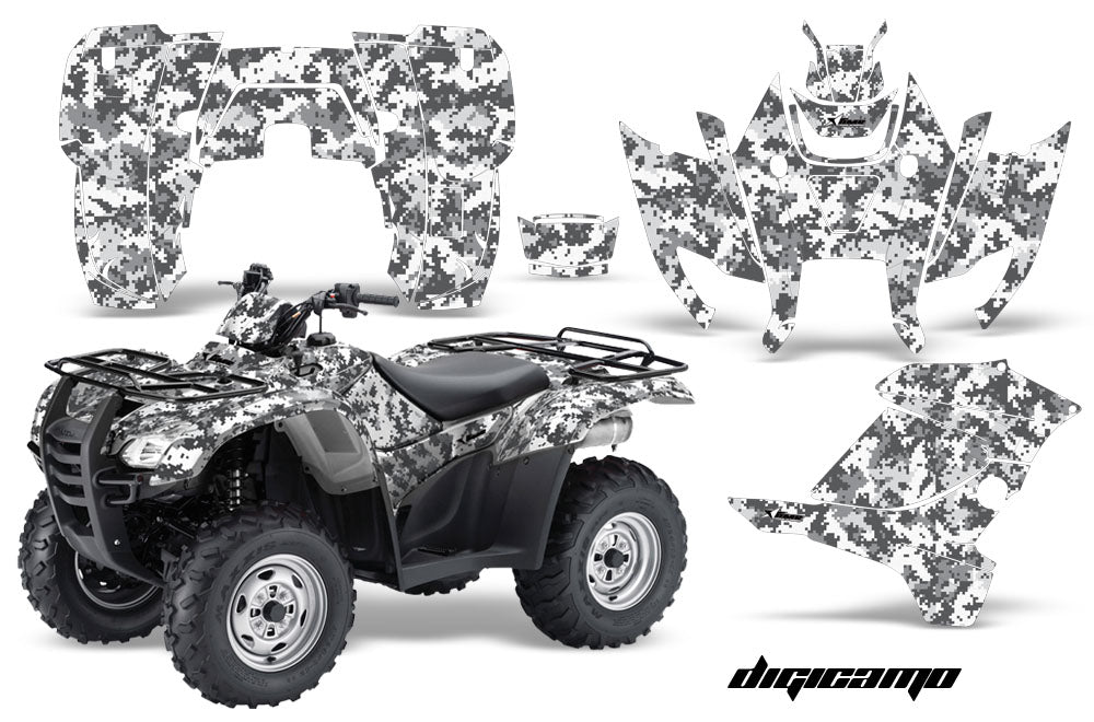 ATV Graphics Kit Decal Sticker Wrap For Honda Rancher AT 2007-2013 DIGICAMO WHITE-atv motorcycle utv parts accessories gear helmets jackets gloves pantsAll Terrain Depot