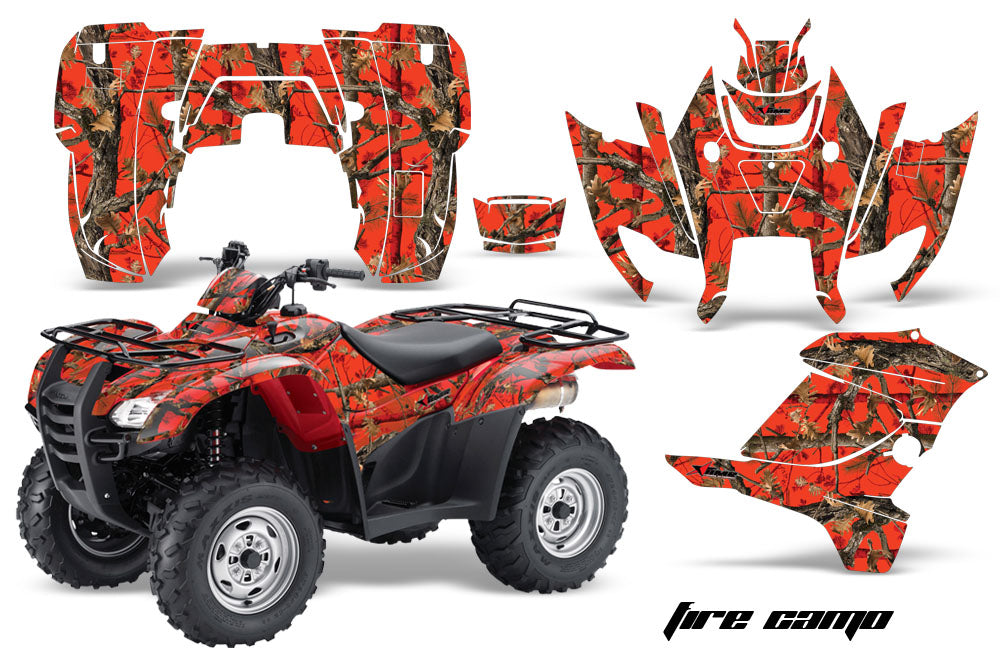 ATV Graphics Kit Decal Sticker Wrap For Honda Rancher AT 2007-2013 FIRE CAMO-atv motorcycle utv parts accessories gear helmets jackets gloves pantsAll Terrain Depot